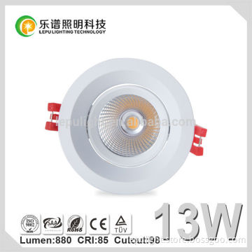 ATLAS recessed aluminum 13w round cob lighting ceiling downlight IP44 waterproof